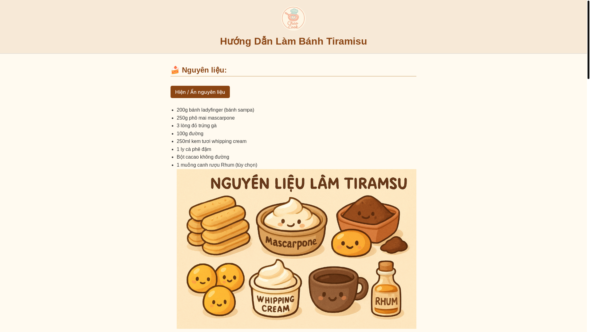 website screenshot of https://cheocook.website/