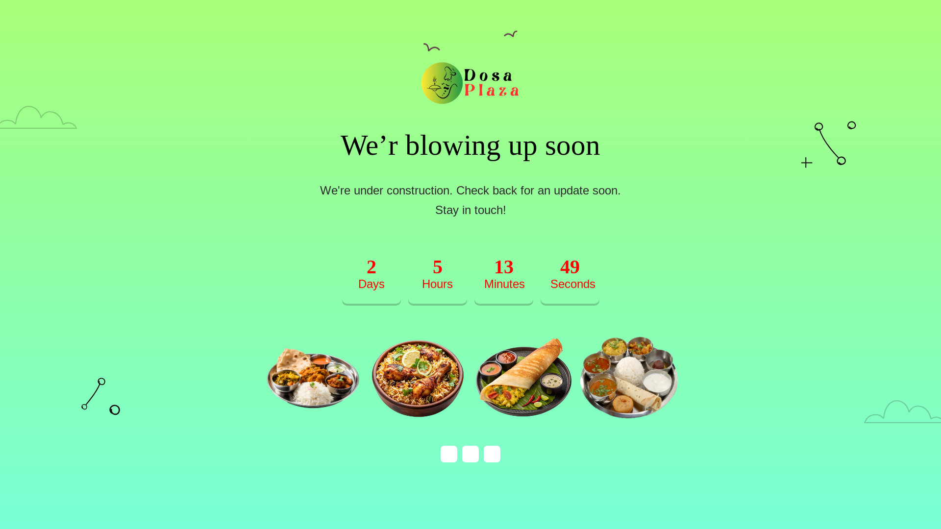 website screenshot of https://dosaplaza-comingsoon.pages.dev/