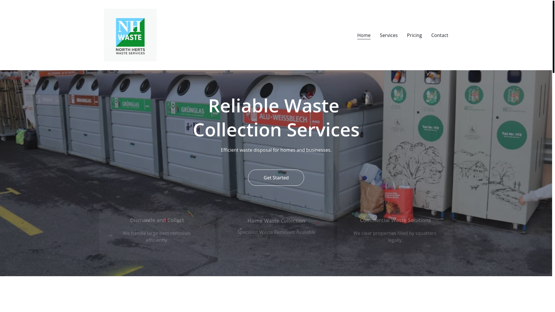 website screenshot of https://nhwaste.co.uk/