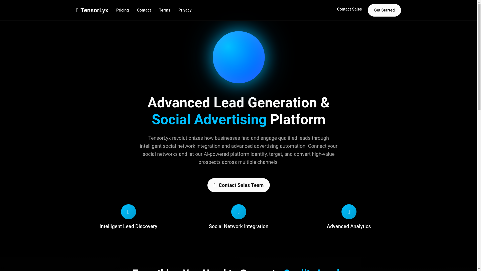 website screenshot of https://tensorlyx.com/