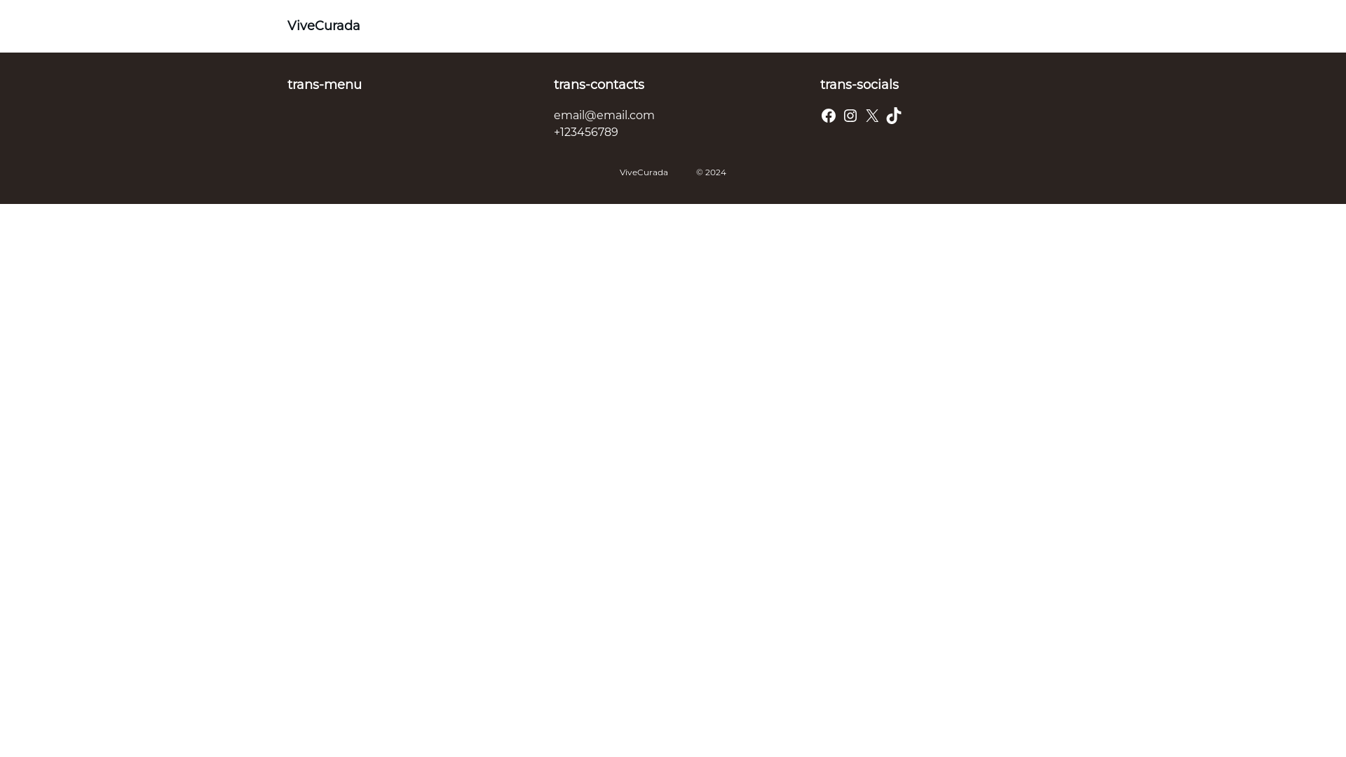 website screenshot of https://vivecurada.com/