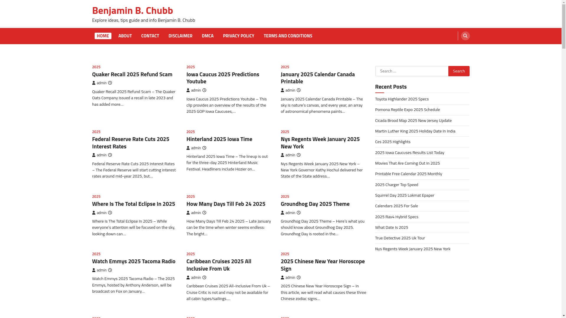 website screenshot of https://benjaminbchubb.pages.dev/