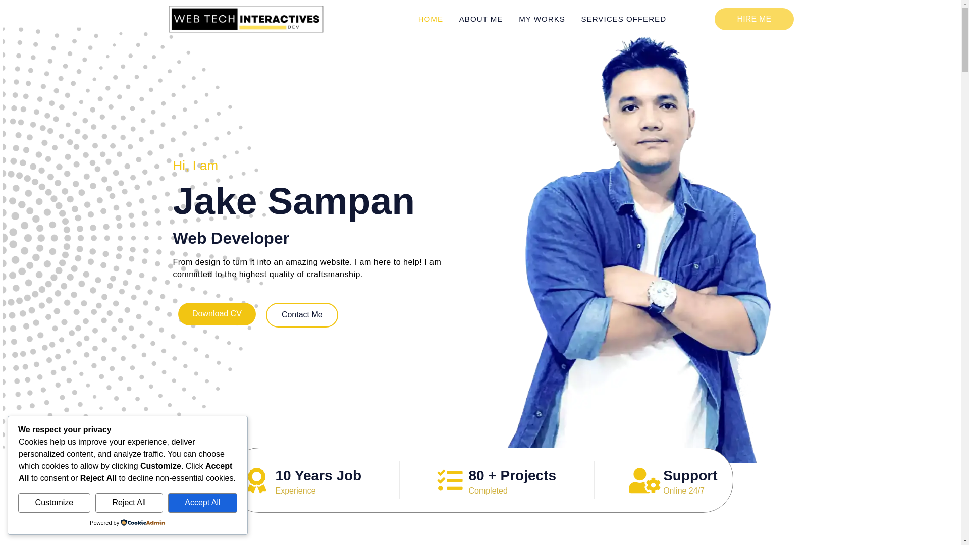 website screenshot of https://jakesampanportfolio.site/