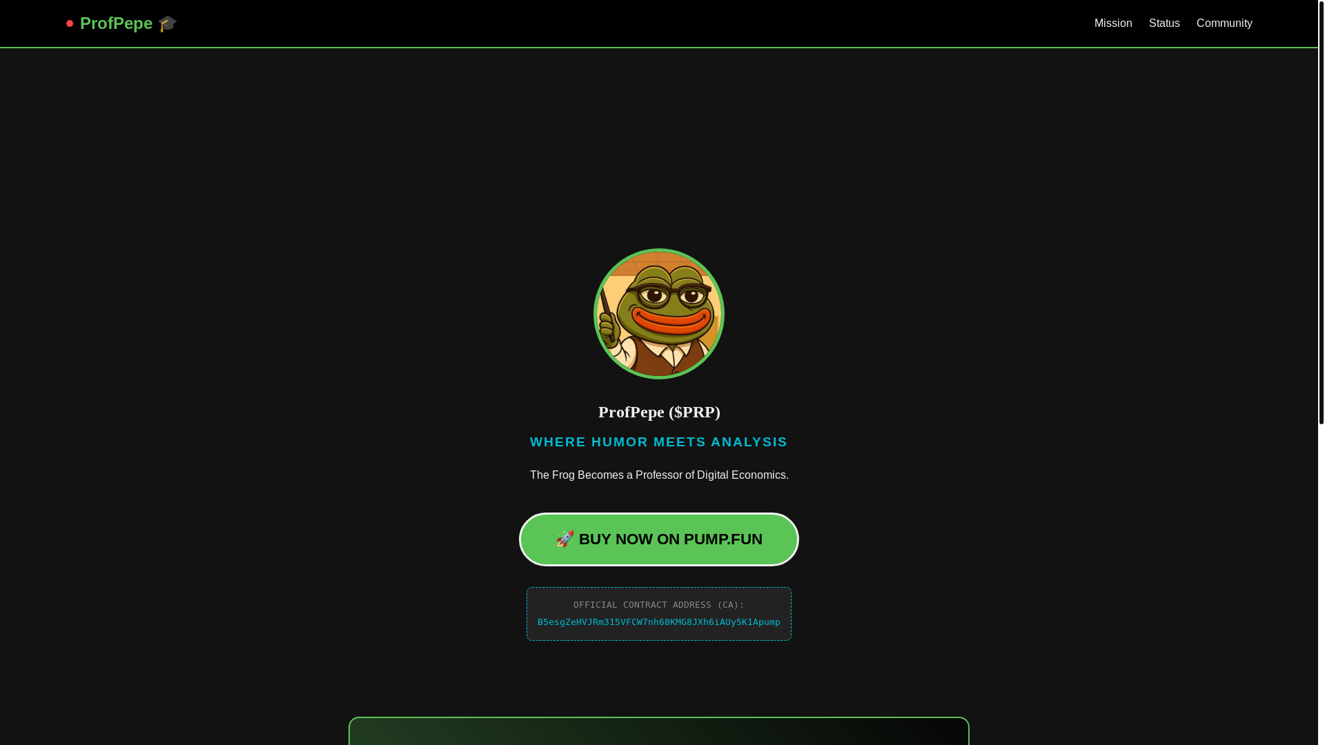 website screenshot of https://pepeprof.com/