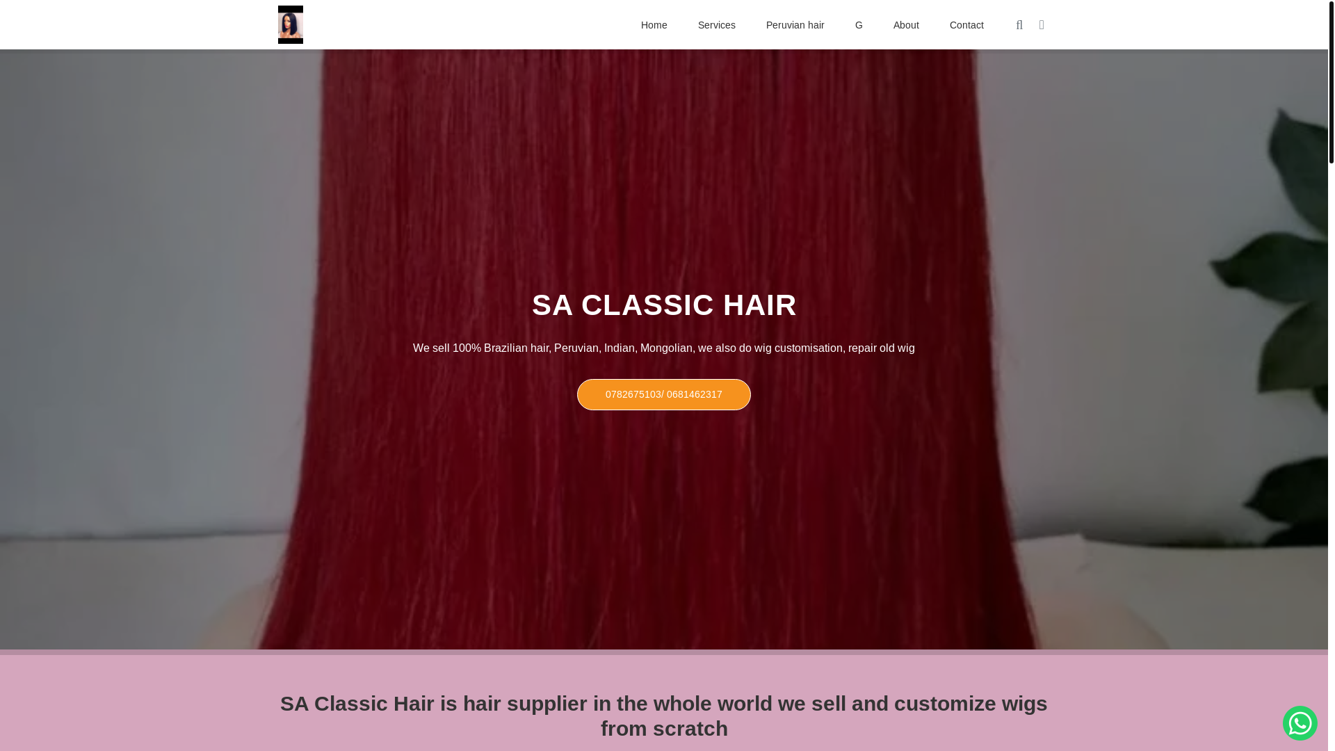 website screenshot of https://sa-classic-hair.co.za/