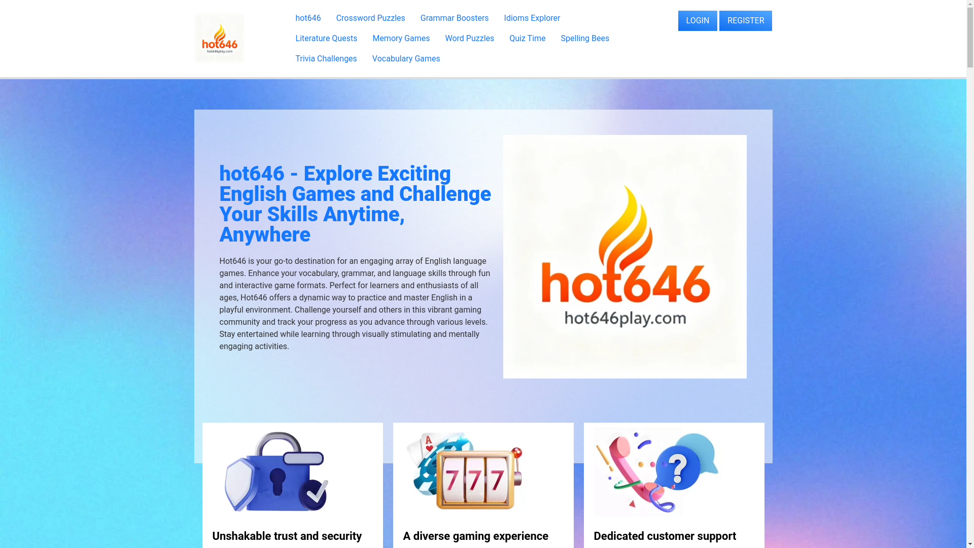 website screenshot of https://hot646play.com/