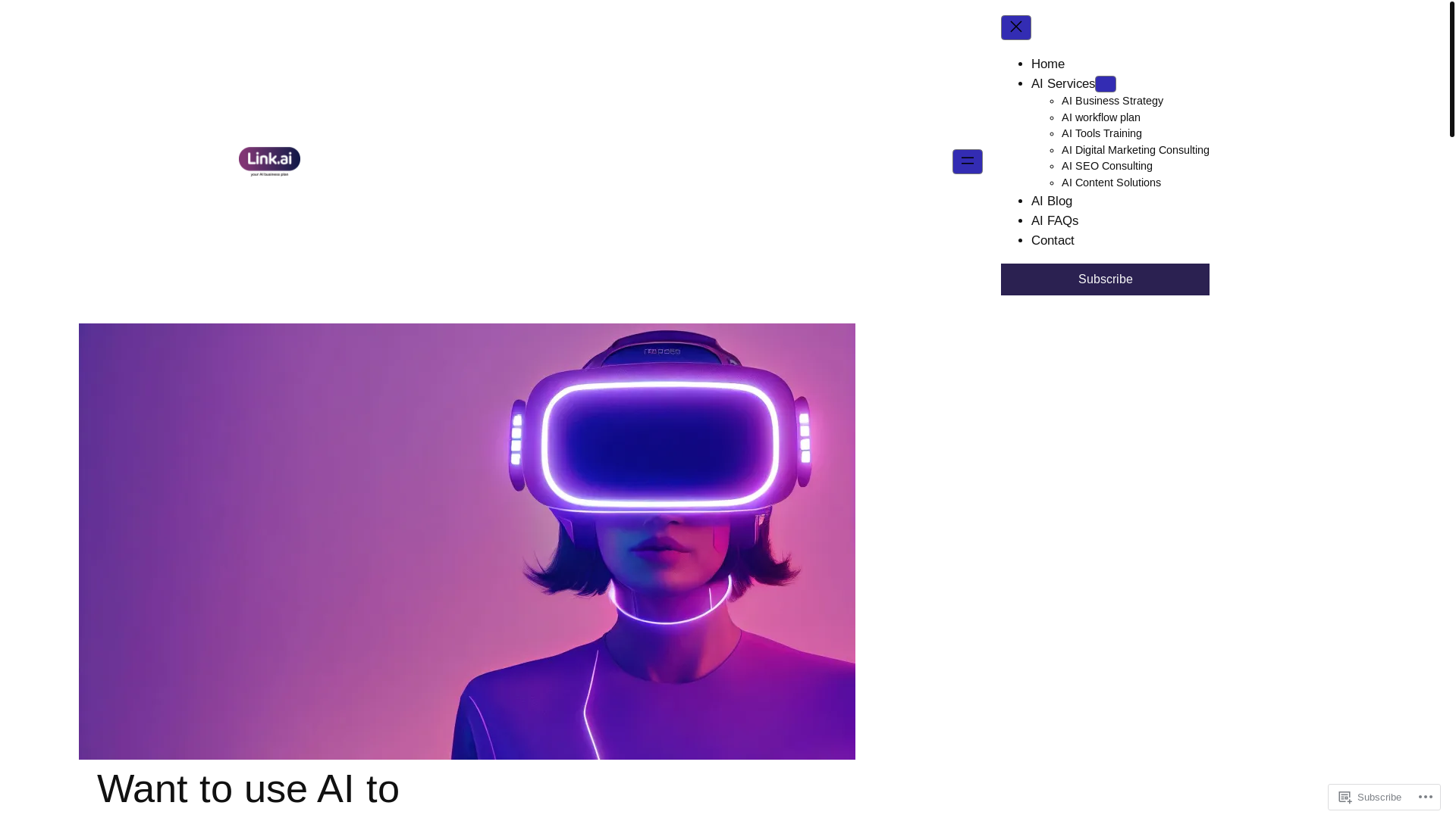 website screenshot of https://linkaiperformance.com/