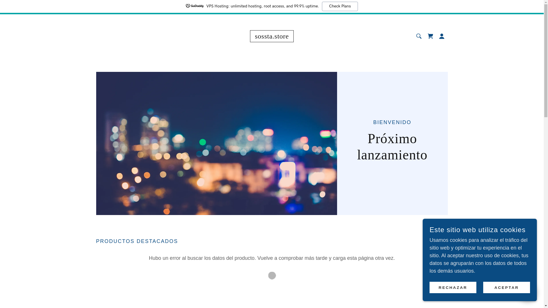 website screenshot of https://sossta.store/
