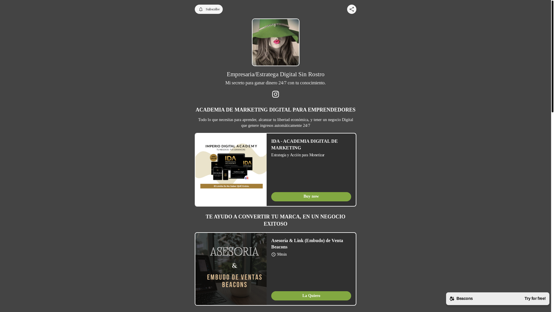 website screenshot of https://sinmiedoamary.com/