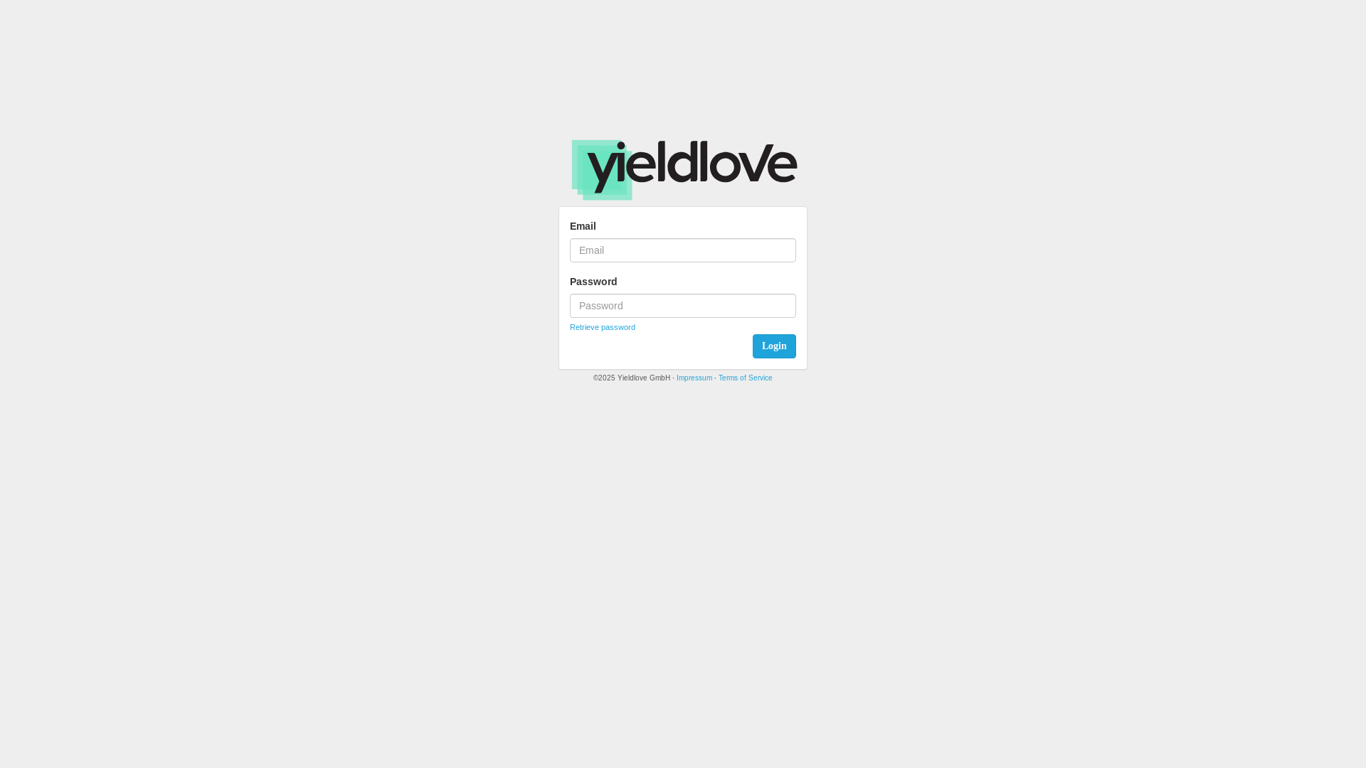 website screenshot of https://dashboard.yieldlove.com