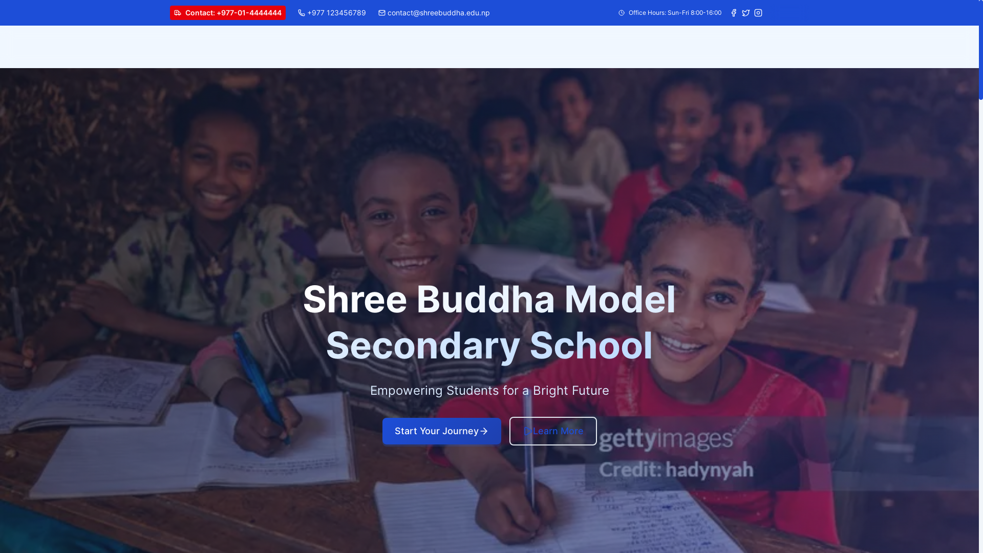 website screenshot of https://shreebuddha.edu.np/