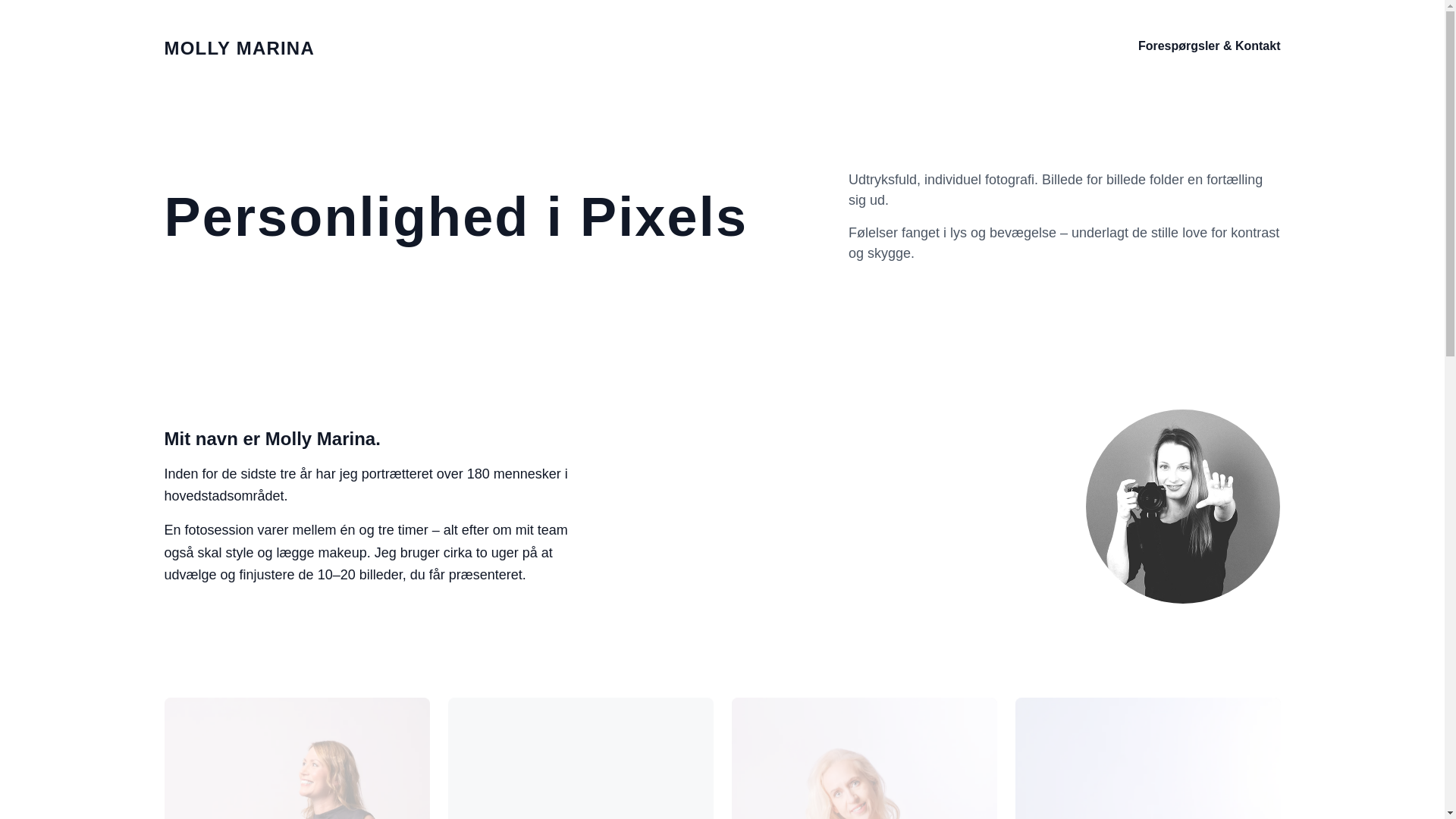 website screenshot of https://mollymarina.dk/
