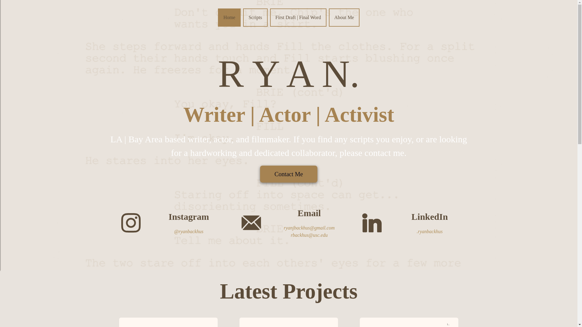website screenshot of https://ryanbackhus.com/