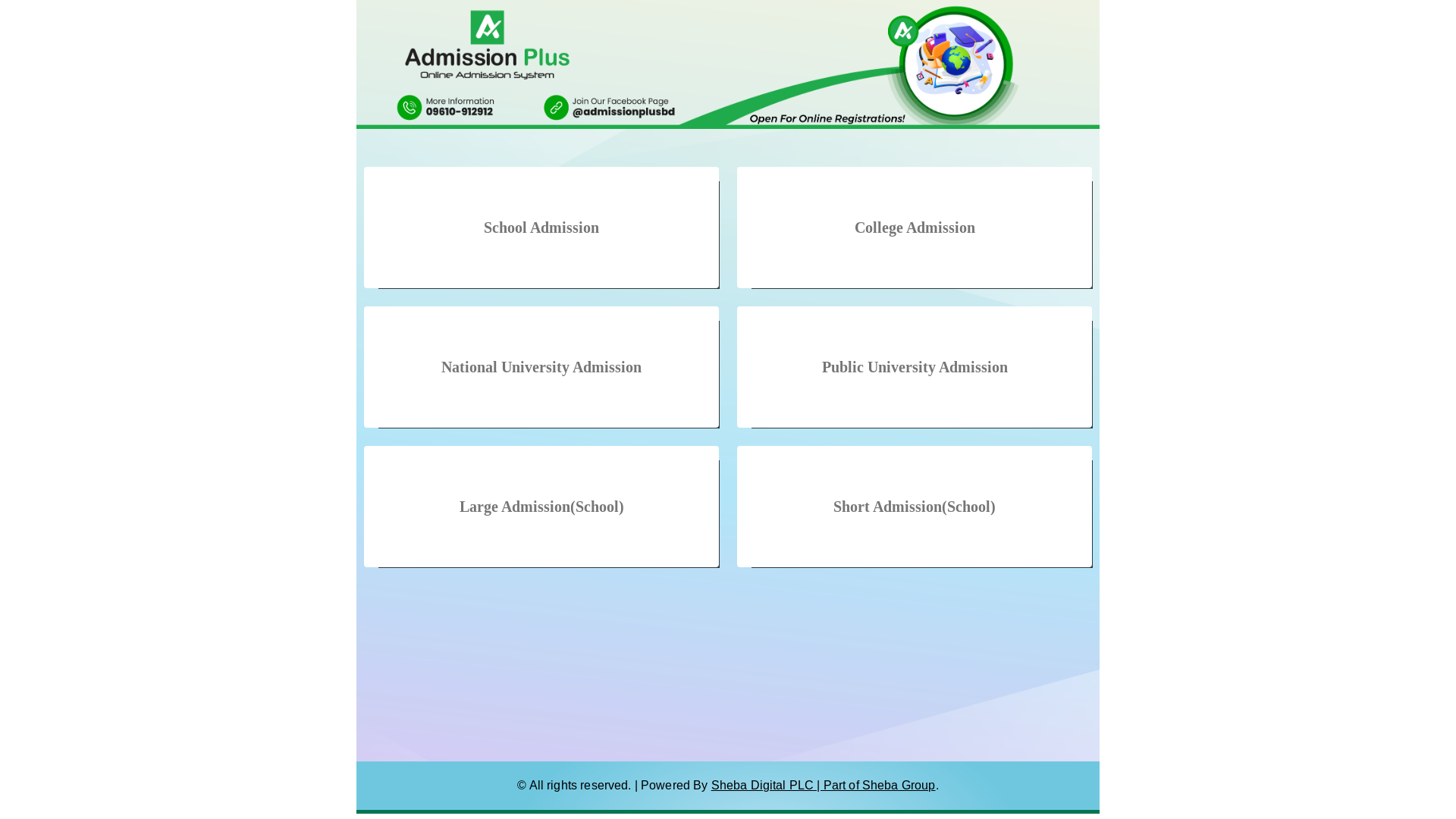 website screenshot of https://online-admission.pages.dev/