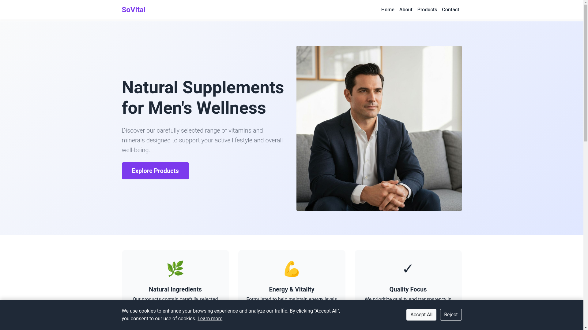 website screenshot of https://sovitallife.info/
