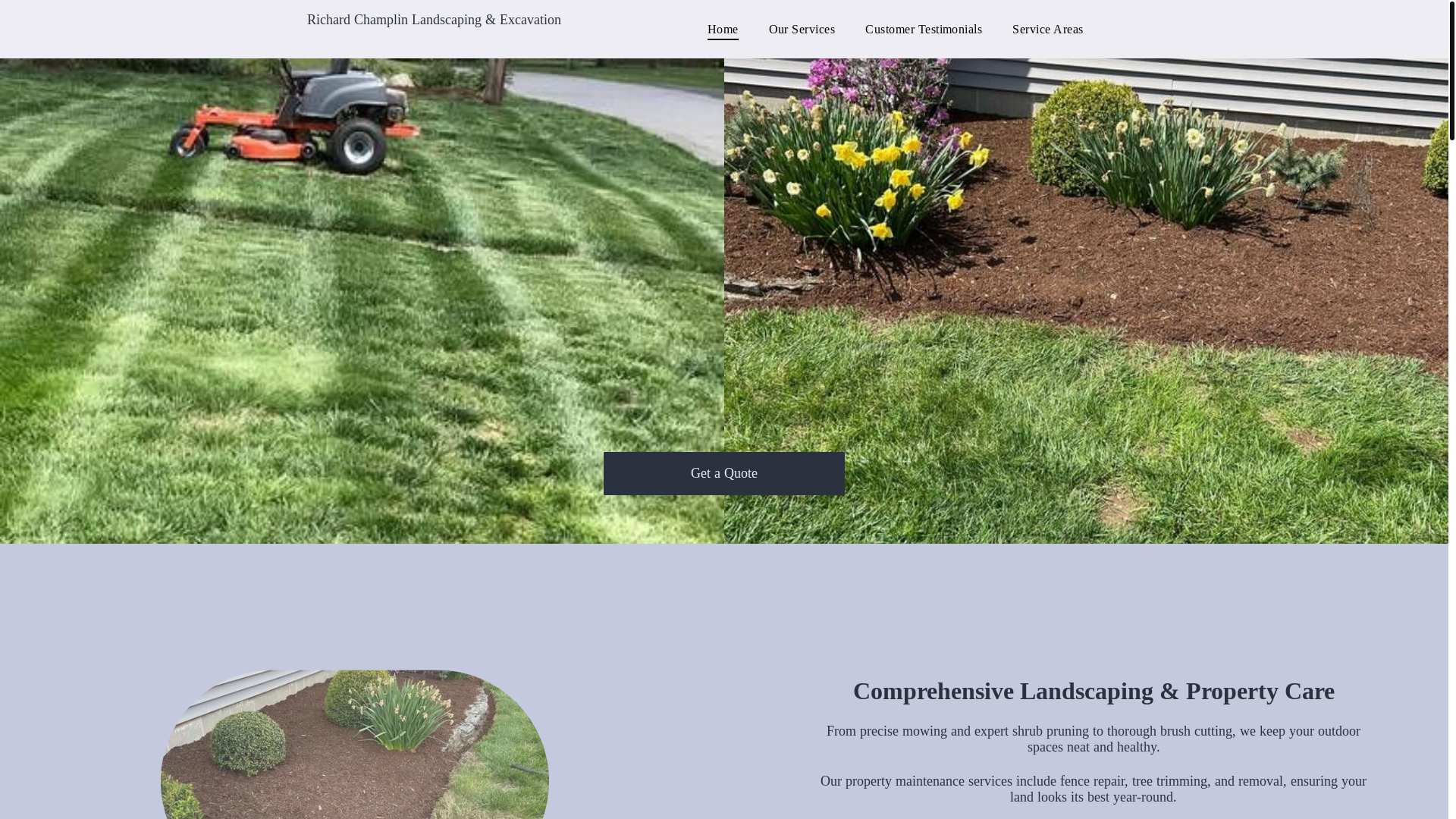 website screenshot of https://champlinlandscaping.com/
