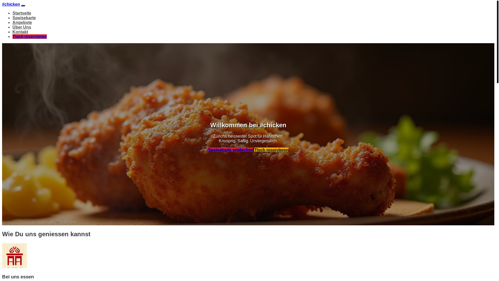 website screenshot of https://hashtagchicken.ink/