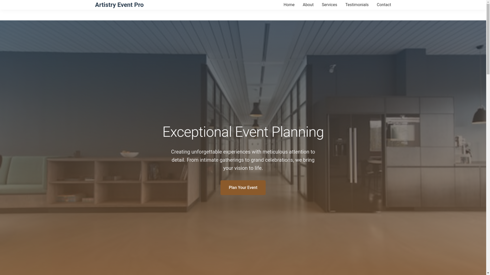 website screenshot of https://artistryeventpro.digital/