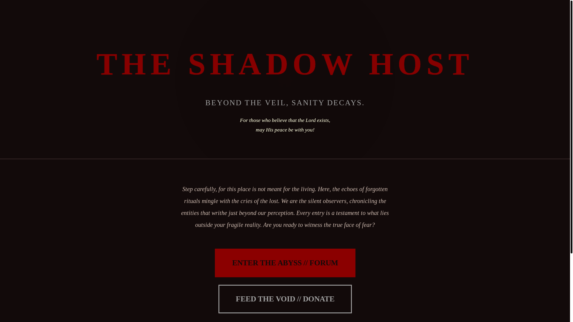 website screenshot of https://theshadowhost.online/