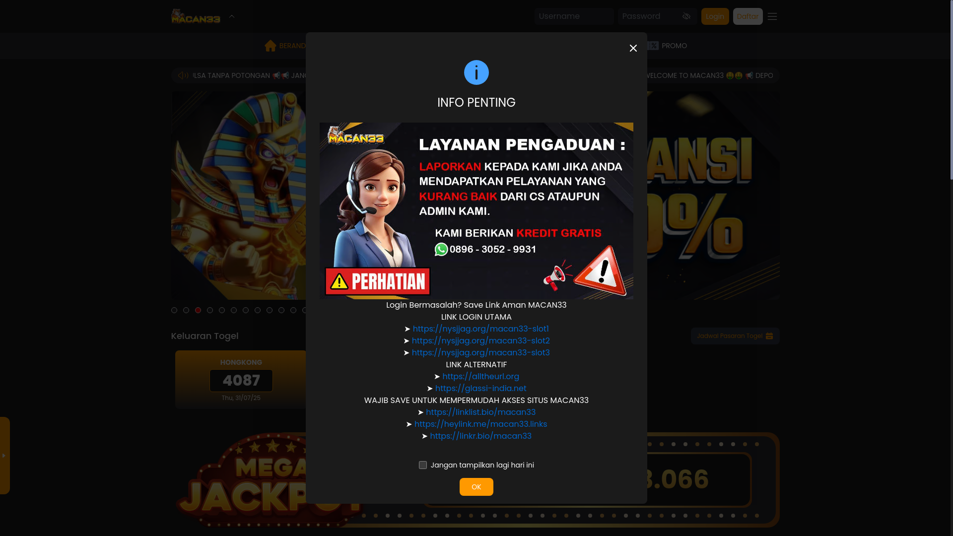 website screenshot of https://macan33light.com/