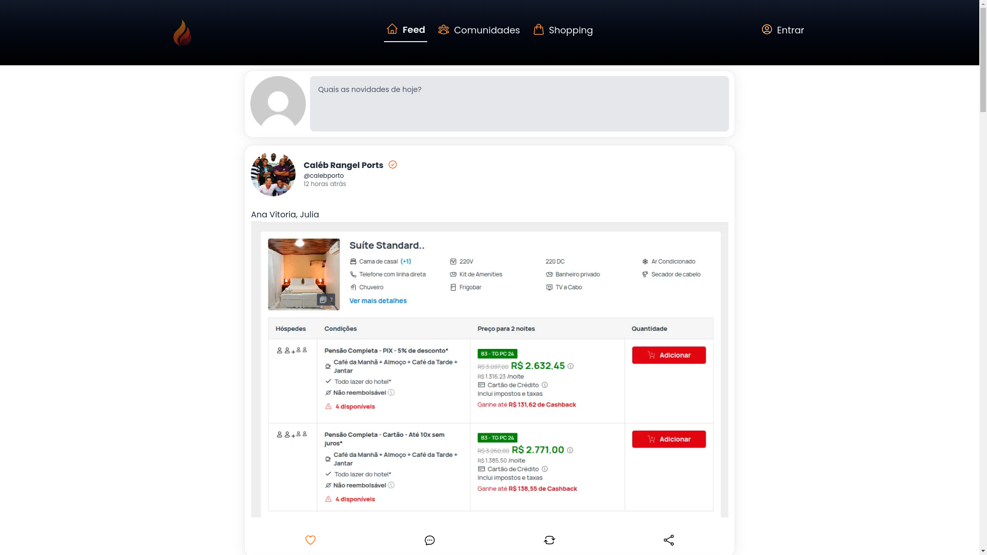 website screenshot of https://braza.me/