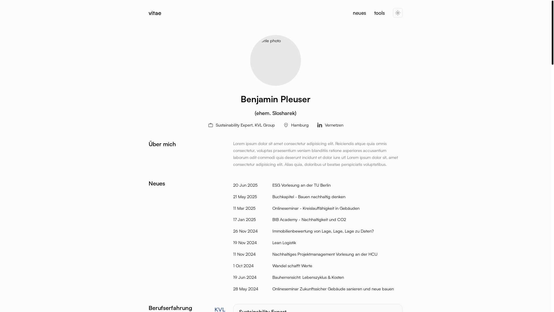website screenshot of https://benjaminpleuser.de/