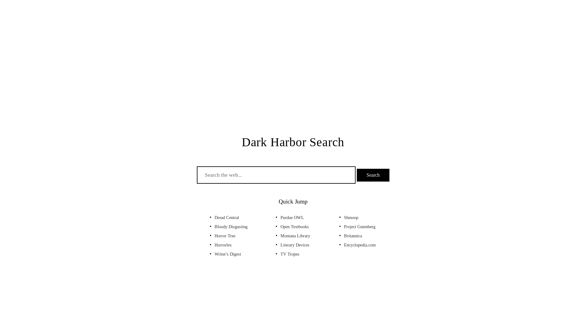 website screenshot of https://darkharborsearch.com/