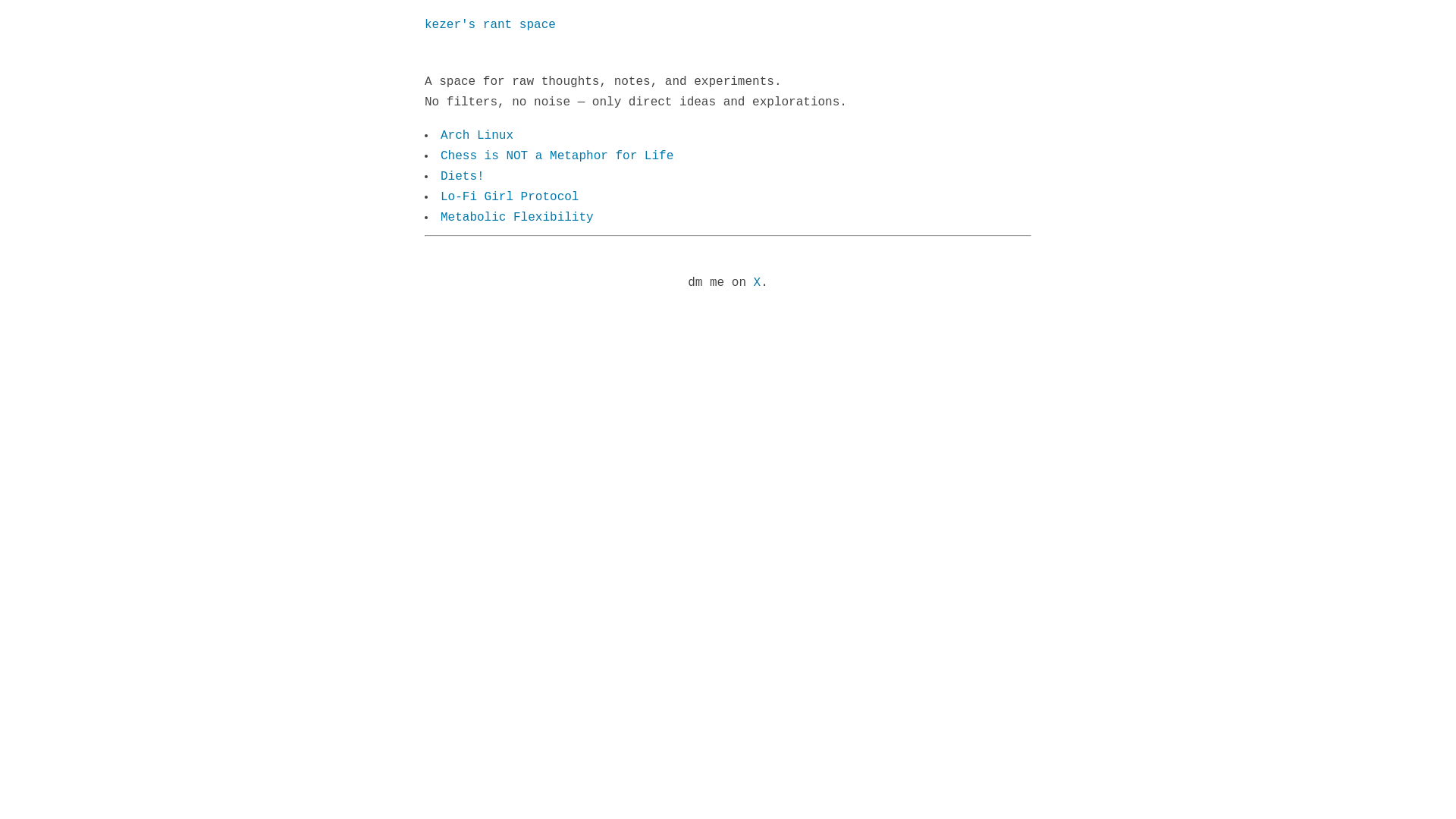 website screenshot of https://kezer.me/