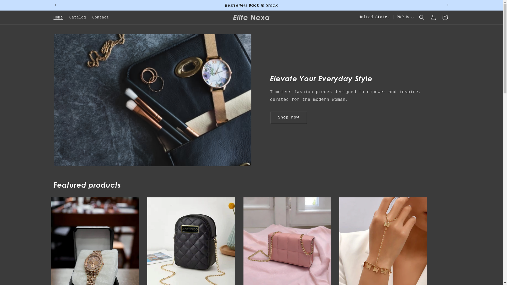 website screenshot of https://elitenexa.store/