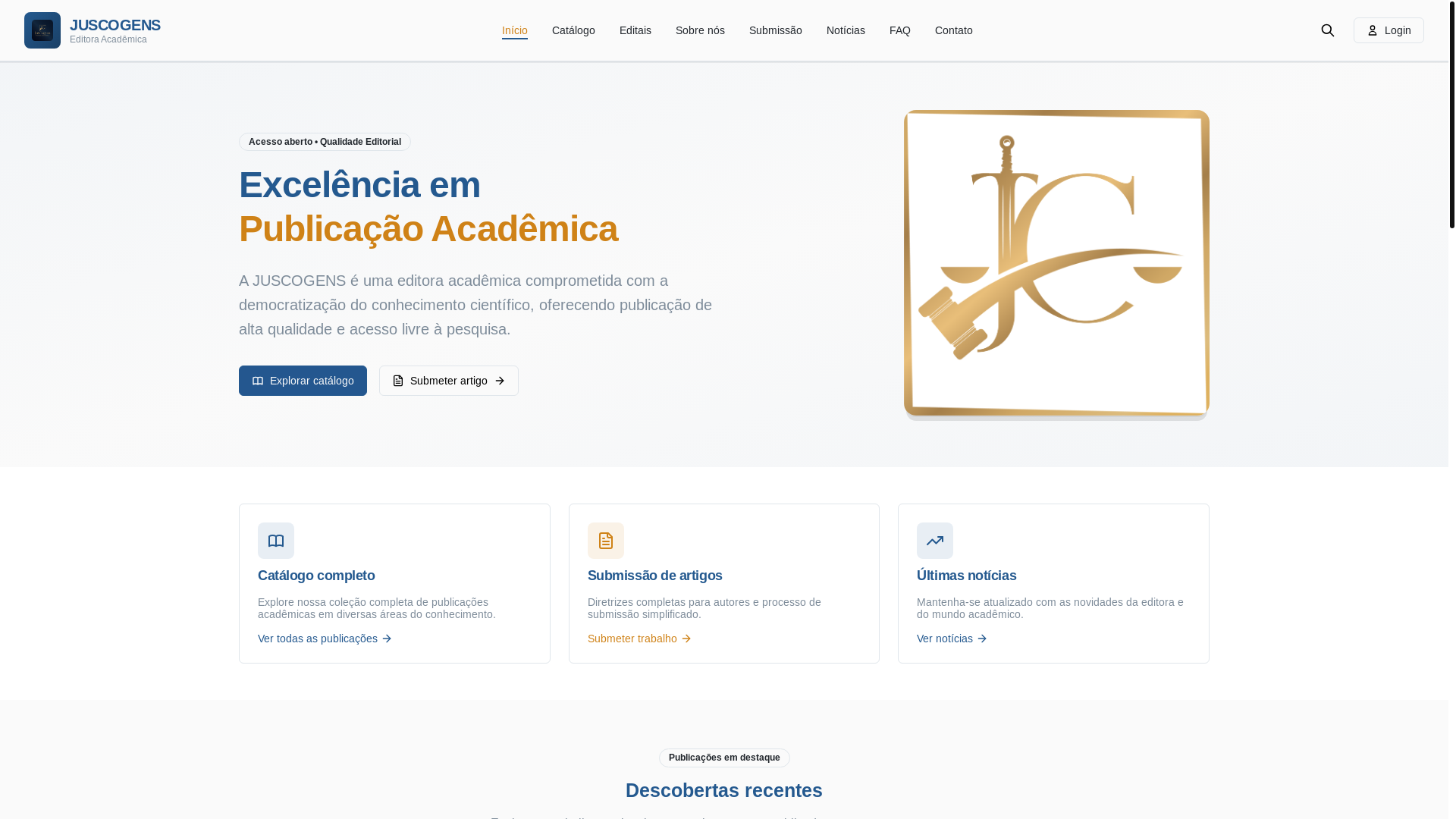 website screenshot of https://juscogens.com.br/