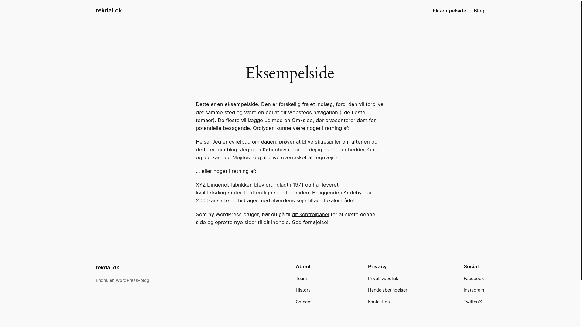 website screenshot of https://rekdal.dk/