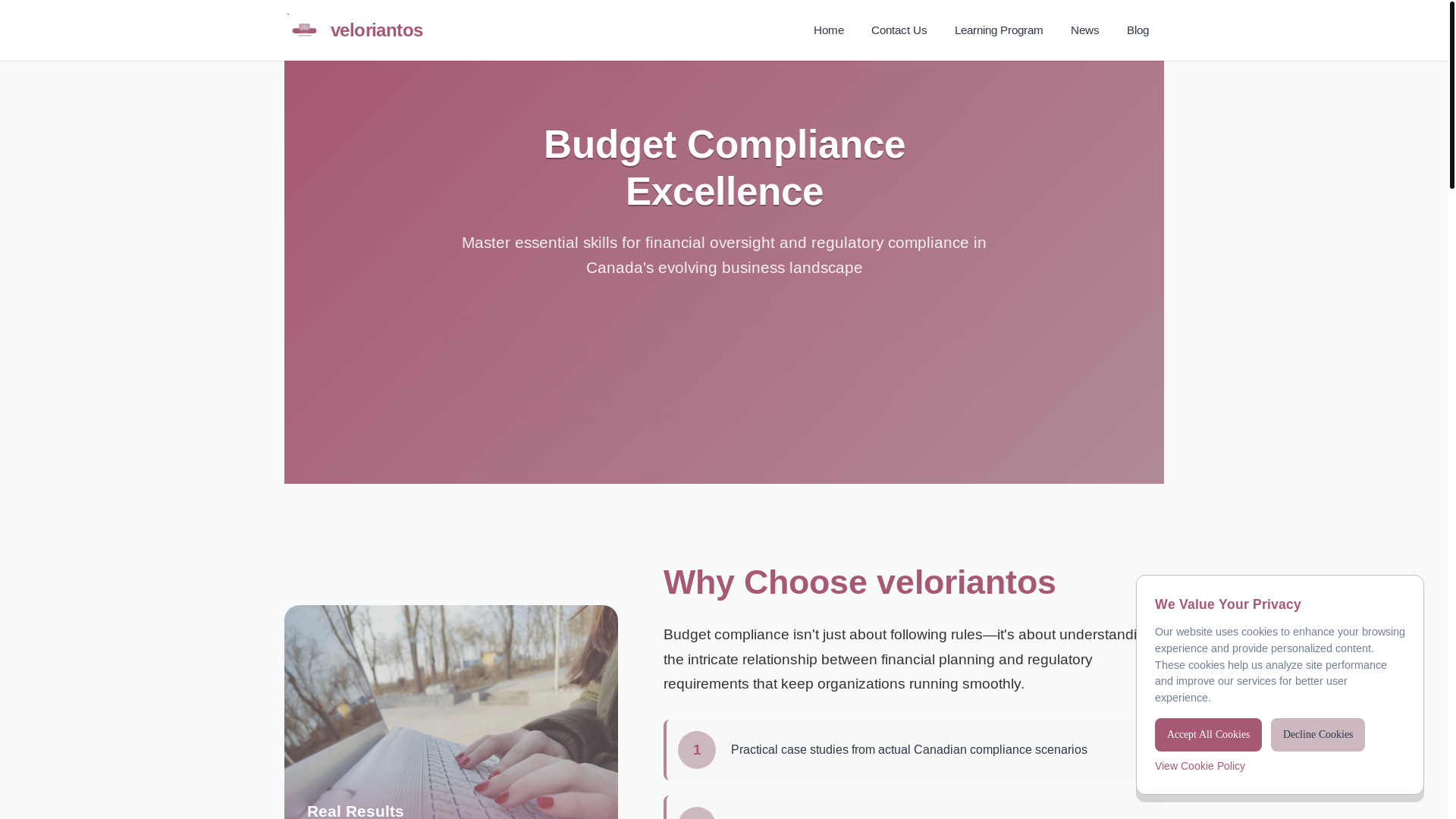 website screenshot of https://veloriantos.com/