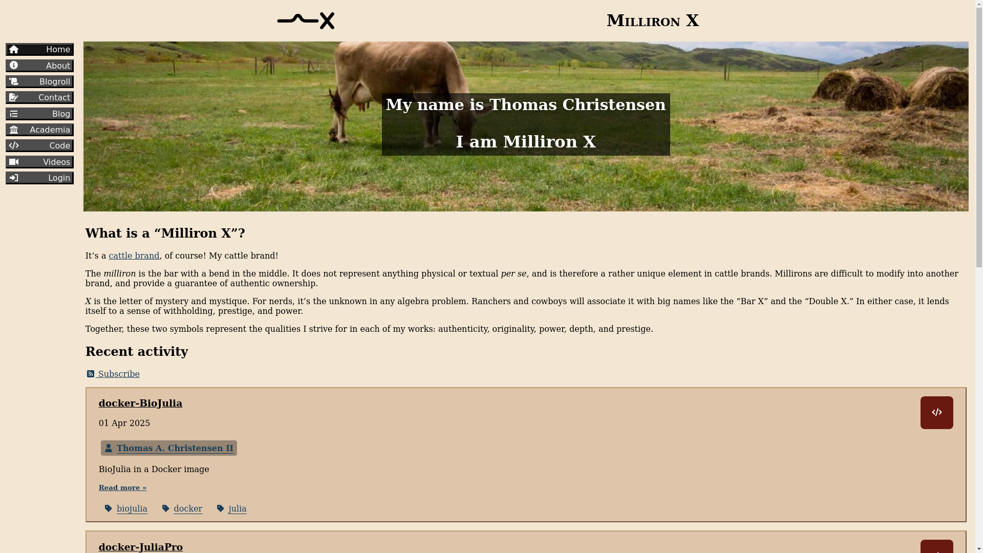 website screenshot of https://millironx.com/