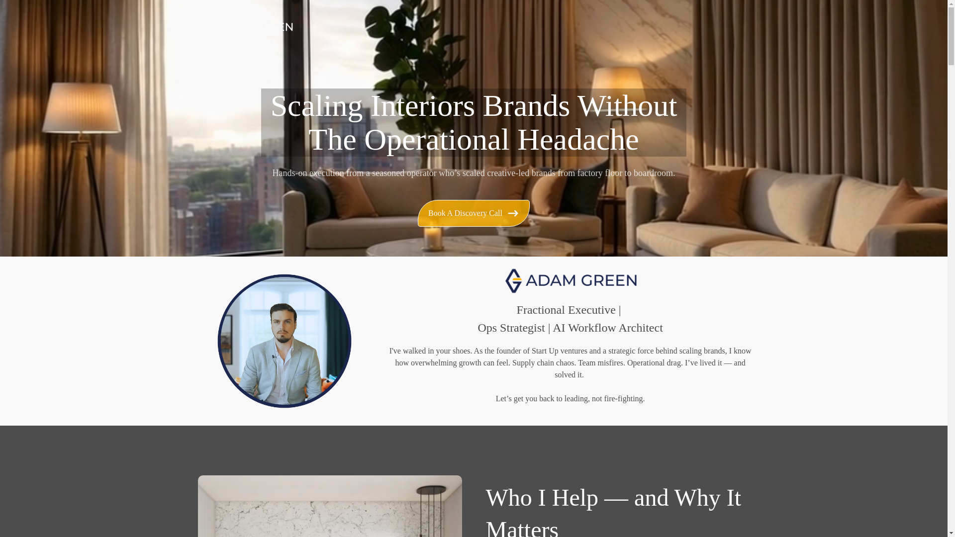 website screenshot of https://adamgreenconsultancy.com/