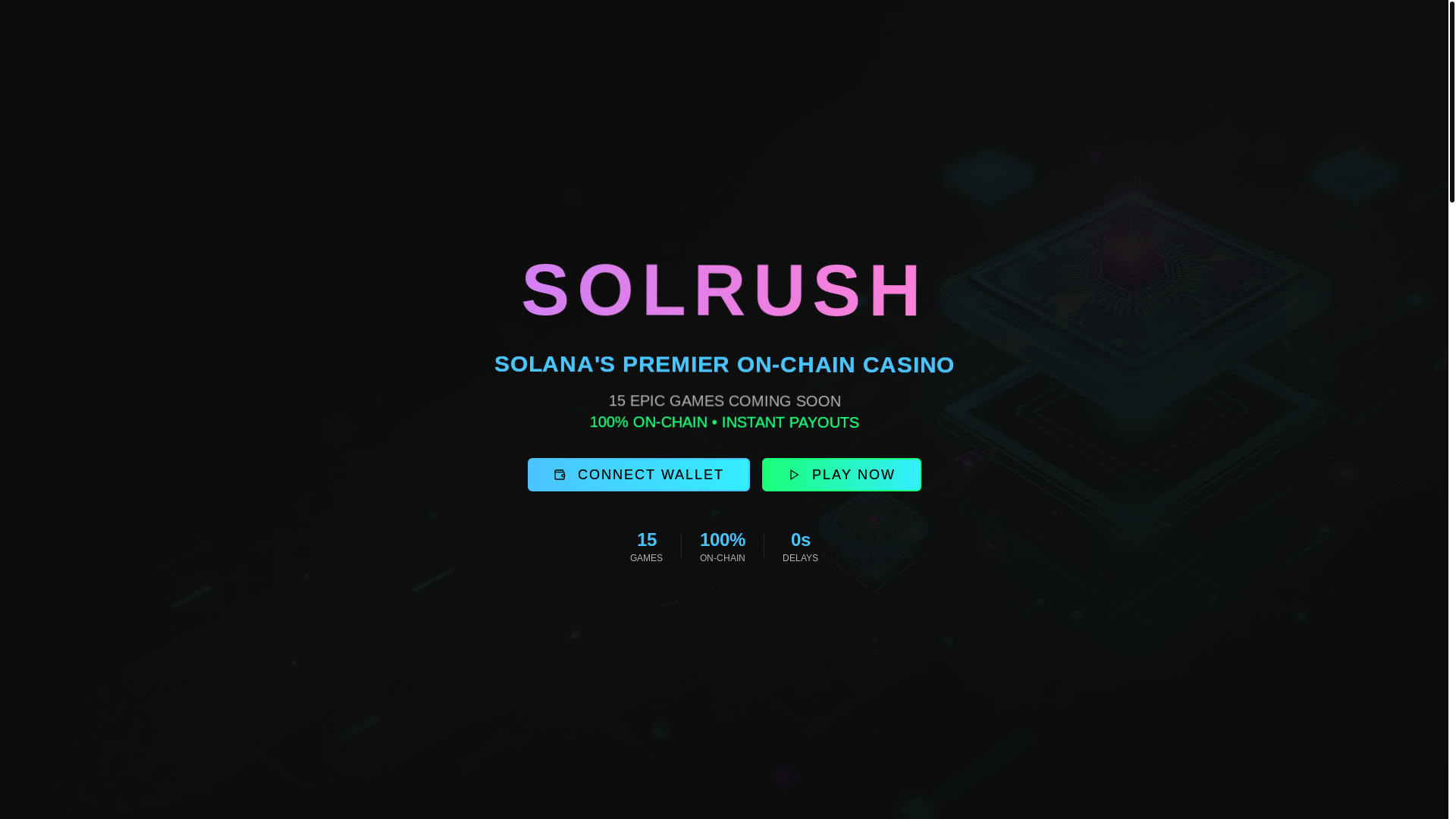 website screenshot of https://solrush.lol/