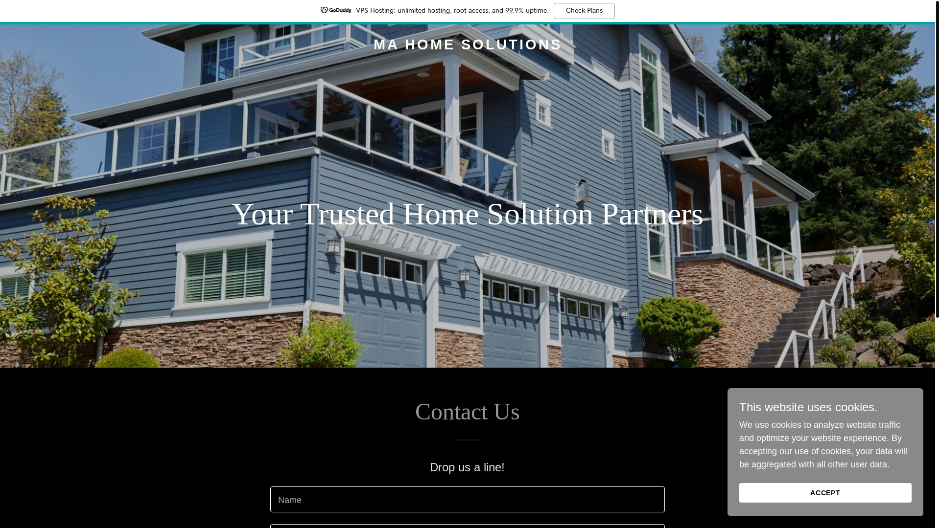 website screenshot of https://mahomesolutions.org/