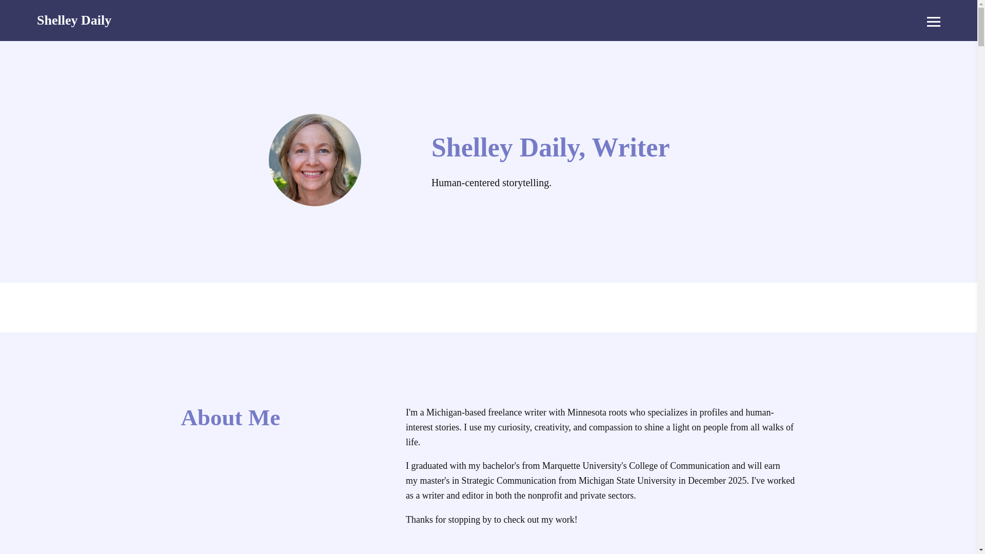 website screenshot of https://writingbyshelley.com/