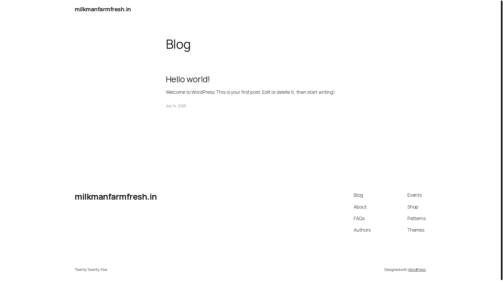 website screenshot of https://milkmanfarmfresh.in/