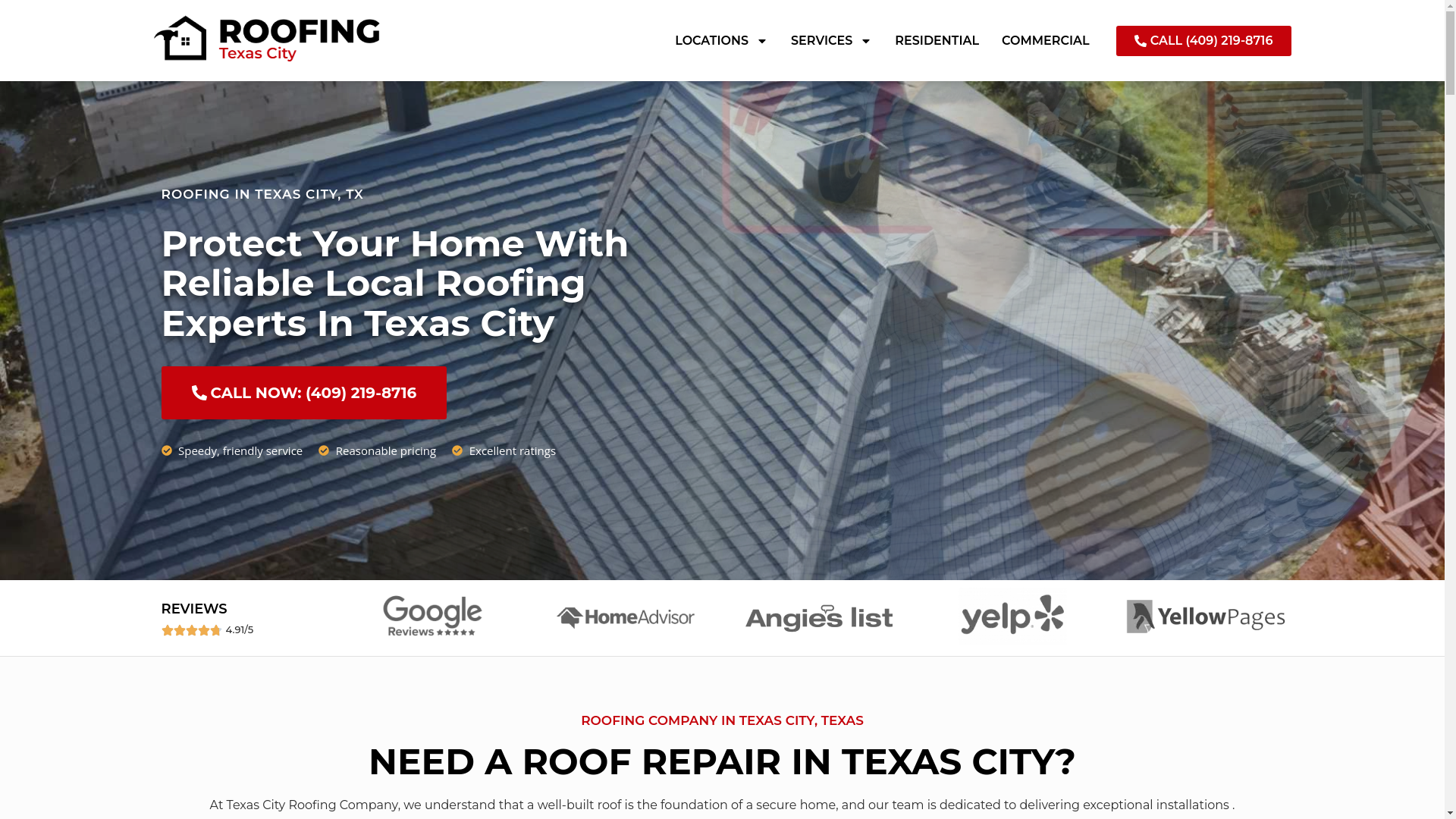 website screenshot of https://roofingtexascity.com/