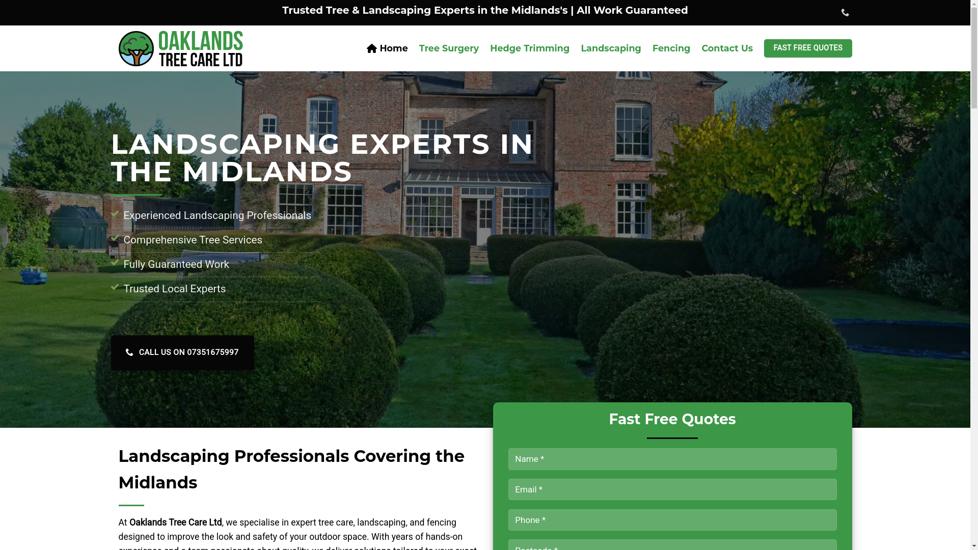 website screenshot of https://oaklandstreecareltd.co.uk/