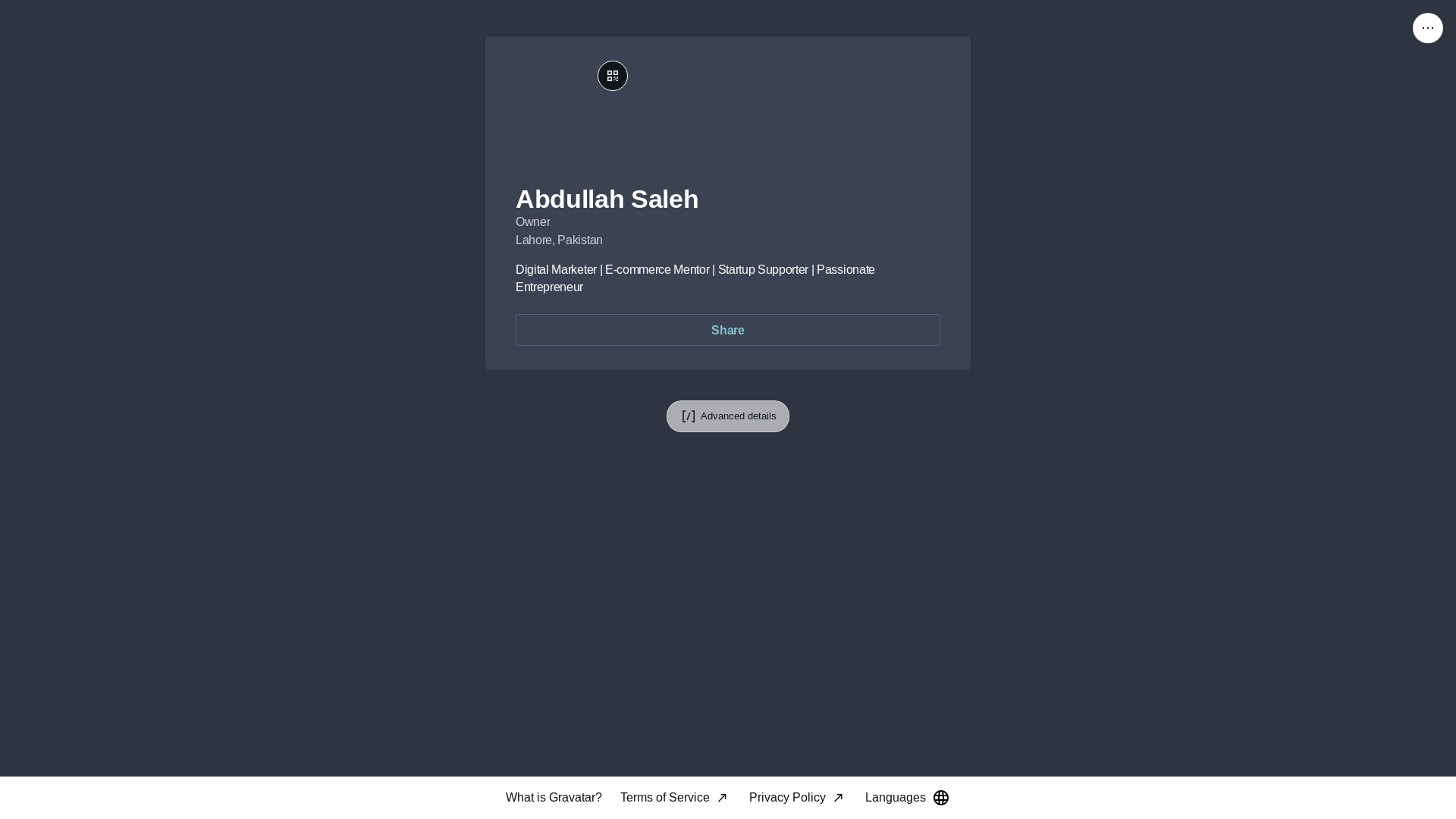 website screenshot of https://abdullahsaleh.bio/