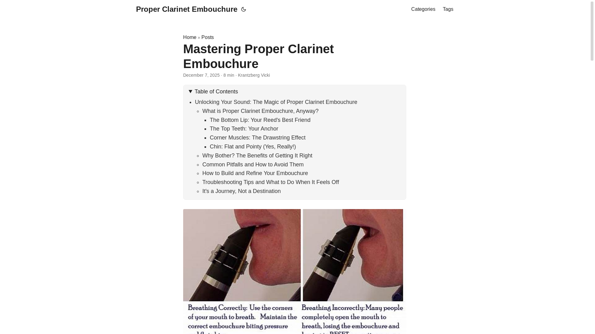 website screenshot of https://properclarinetembouchure.pages.dev/