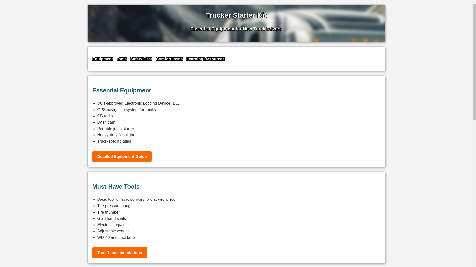 website screenshot of https://truckerstarterkit.pages.dev/