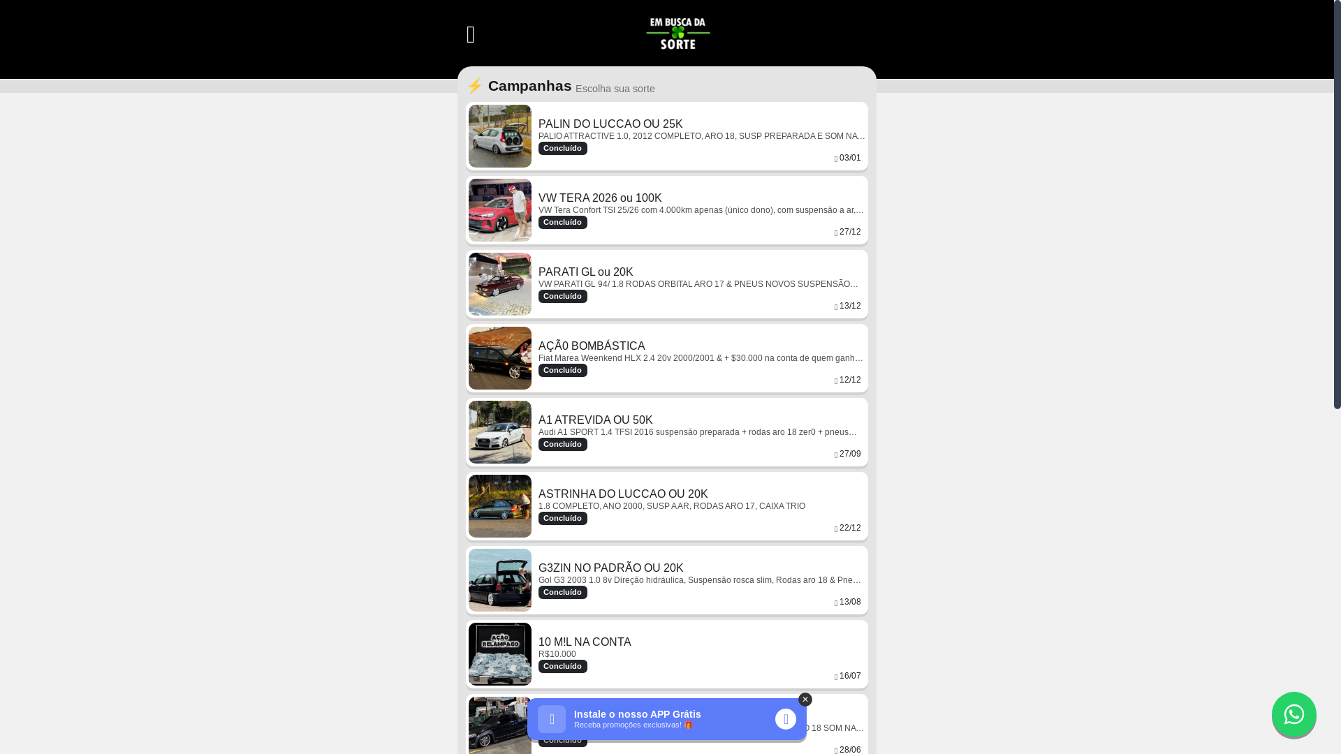 website screenshot of https://embuscadasorte.com/
