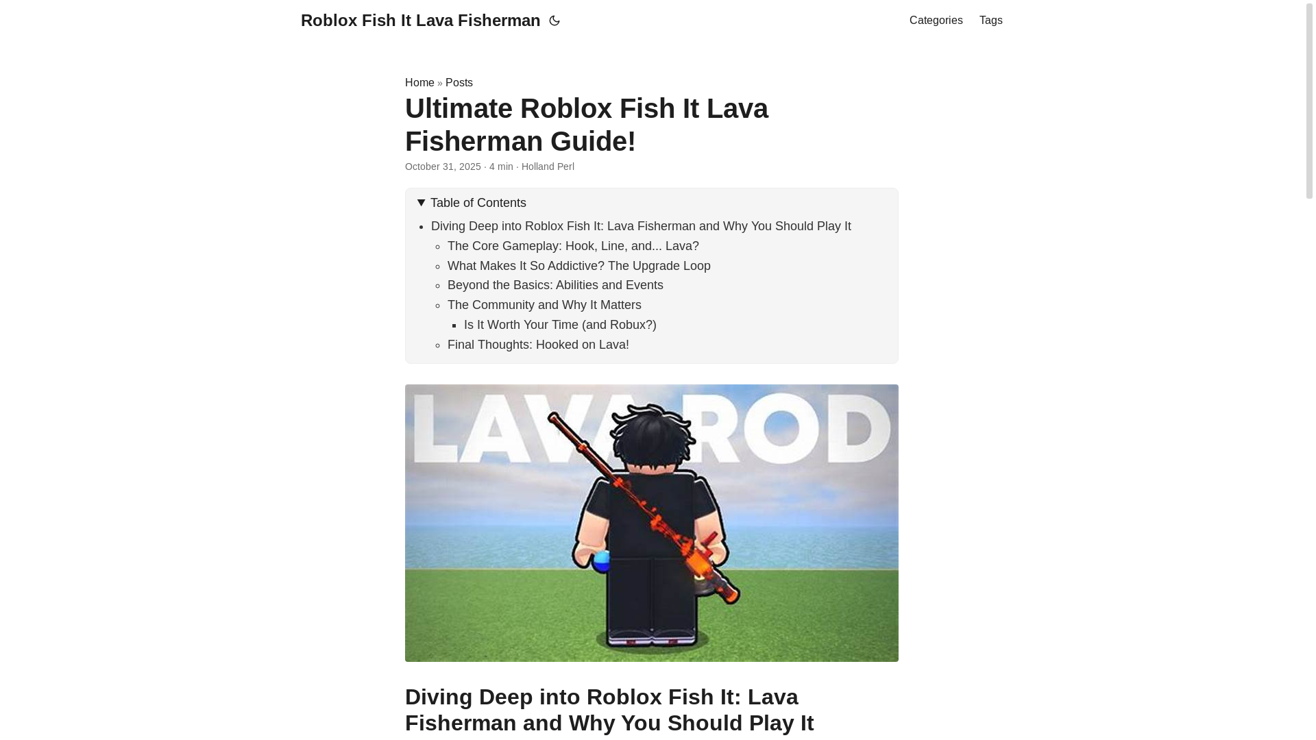 website screenshot of https://roblox-fish-it-lava-fisherman.pages.dev/