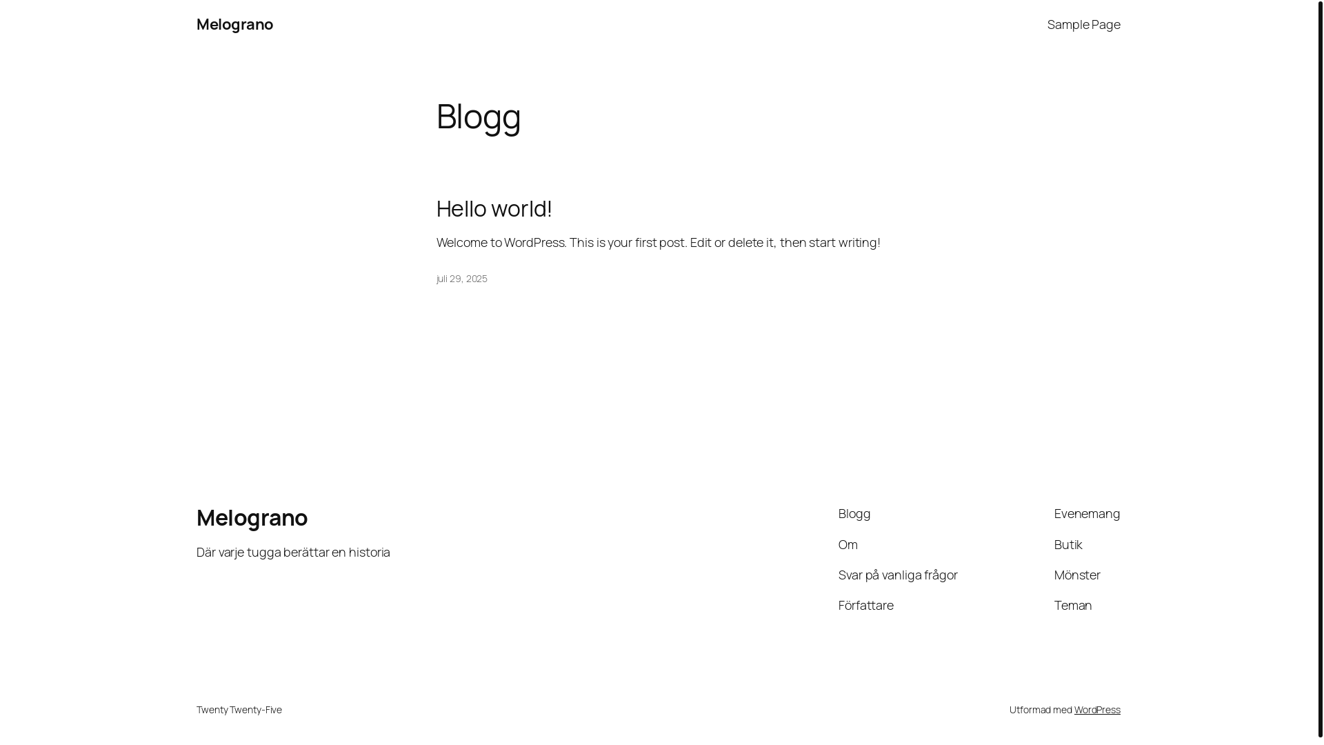 website screenshot of https://melograno.se/
