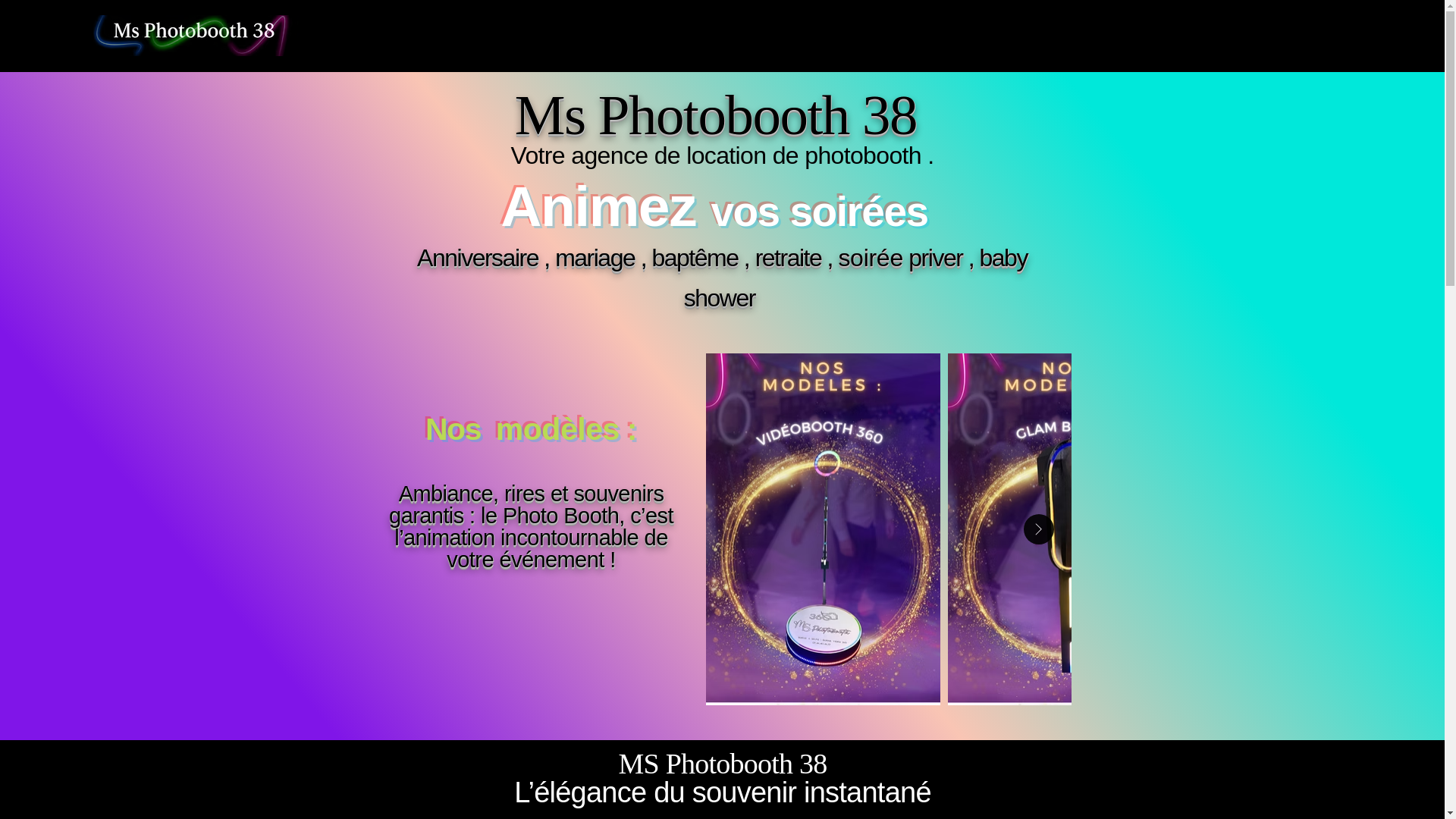 website screenshot of https://msphotobooth38.fr/