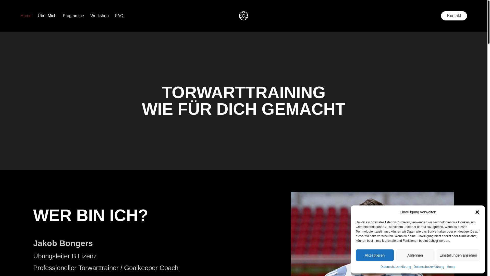 website screenshot of https://goalkeeping-akademie-jb.de/