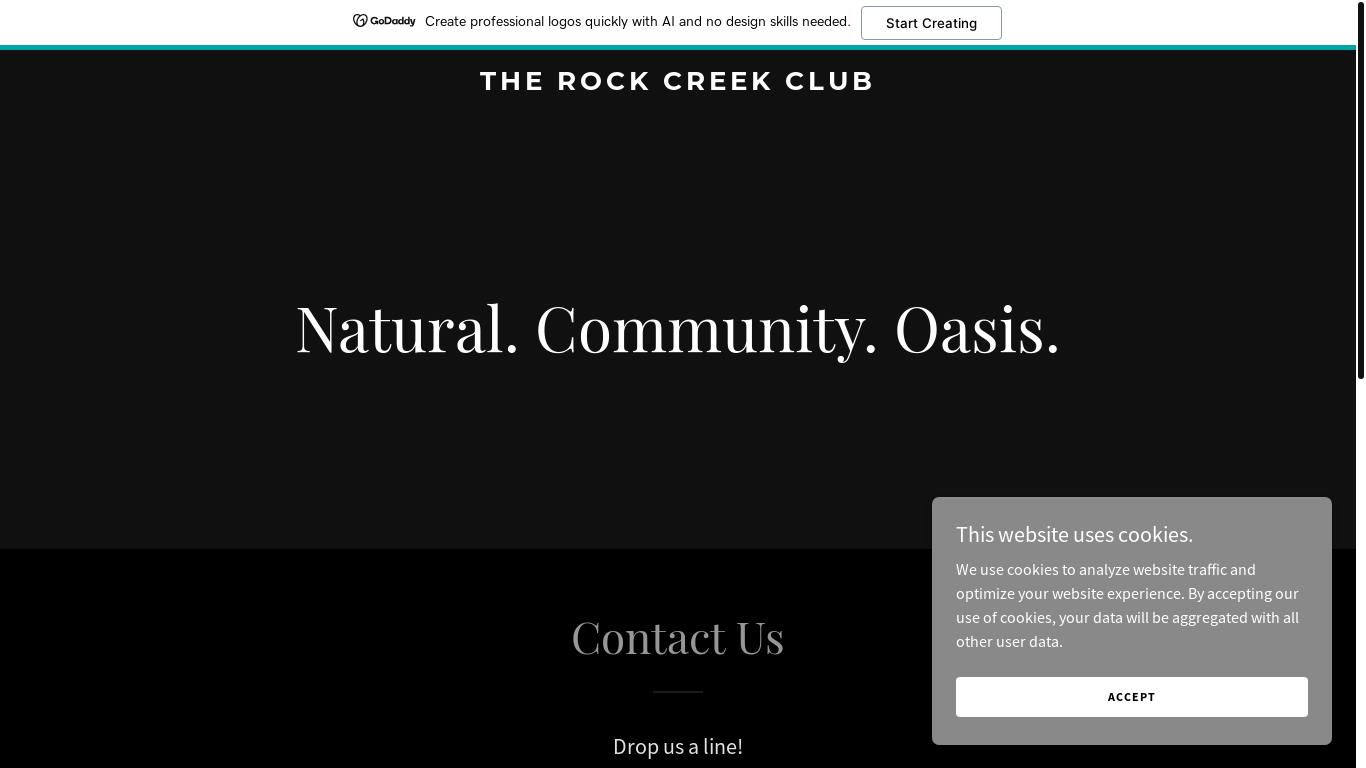 website screenshot of https://rockcreekclub.org/
