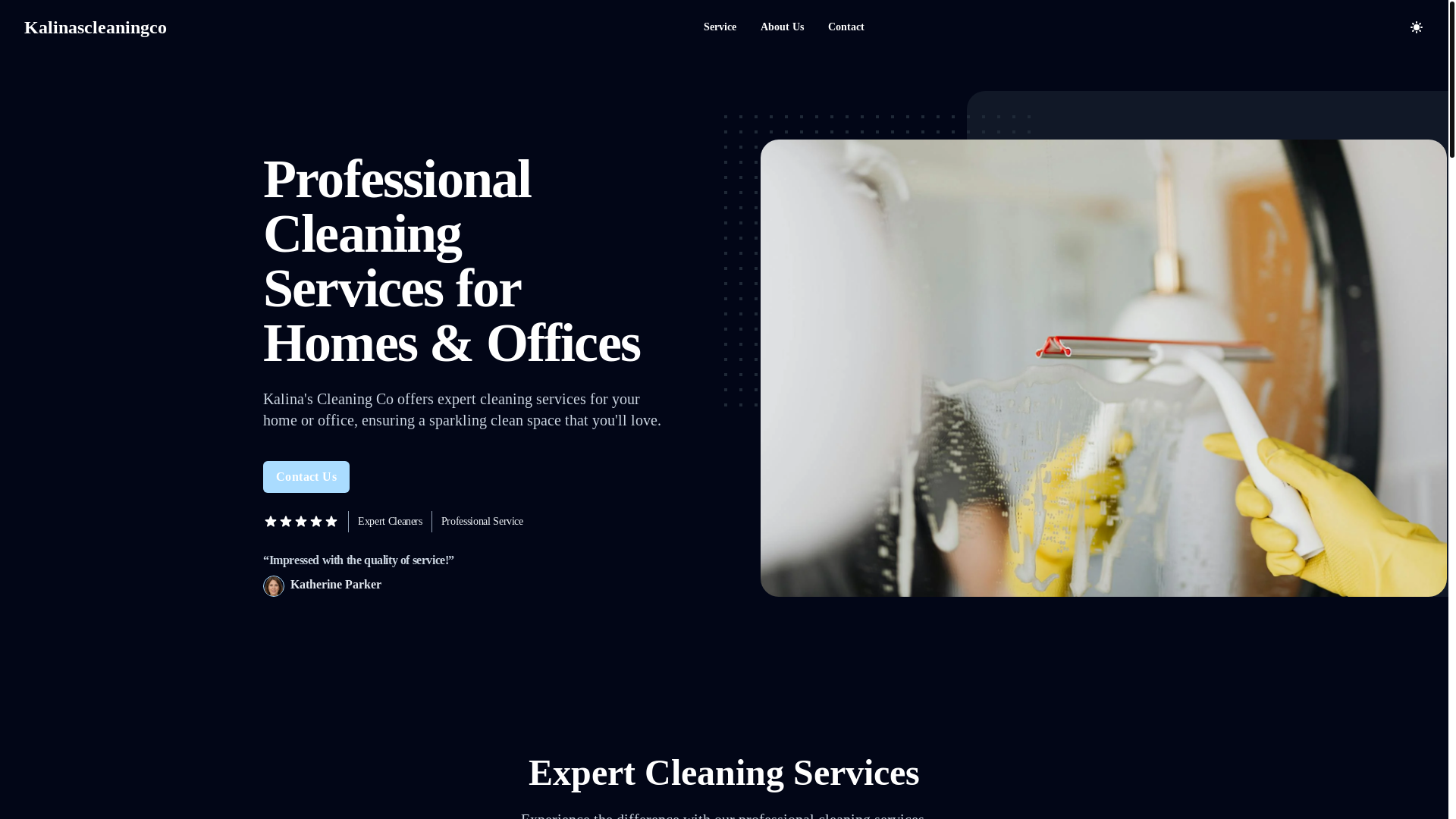 website screenshot of https://kalinascleaningco.com/